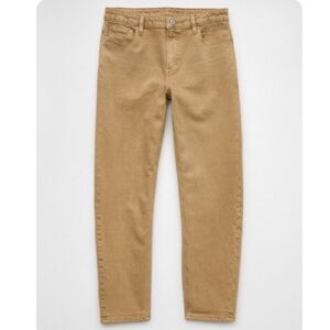 American Eagle Outfitters Stretch Barrel Jeans in Camel Size 14R